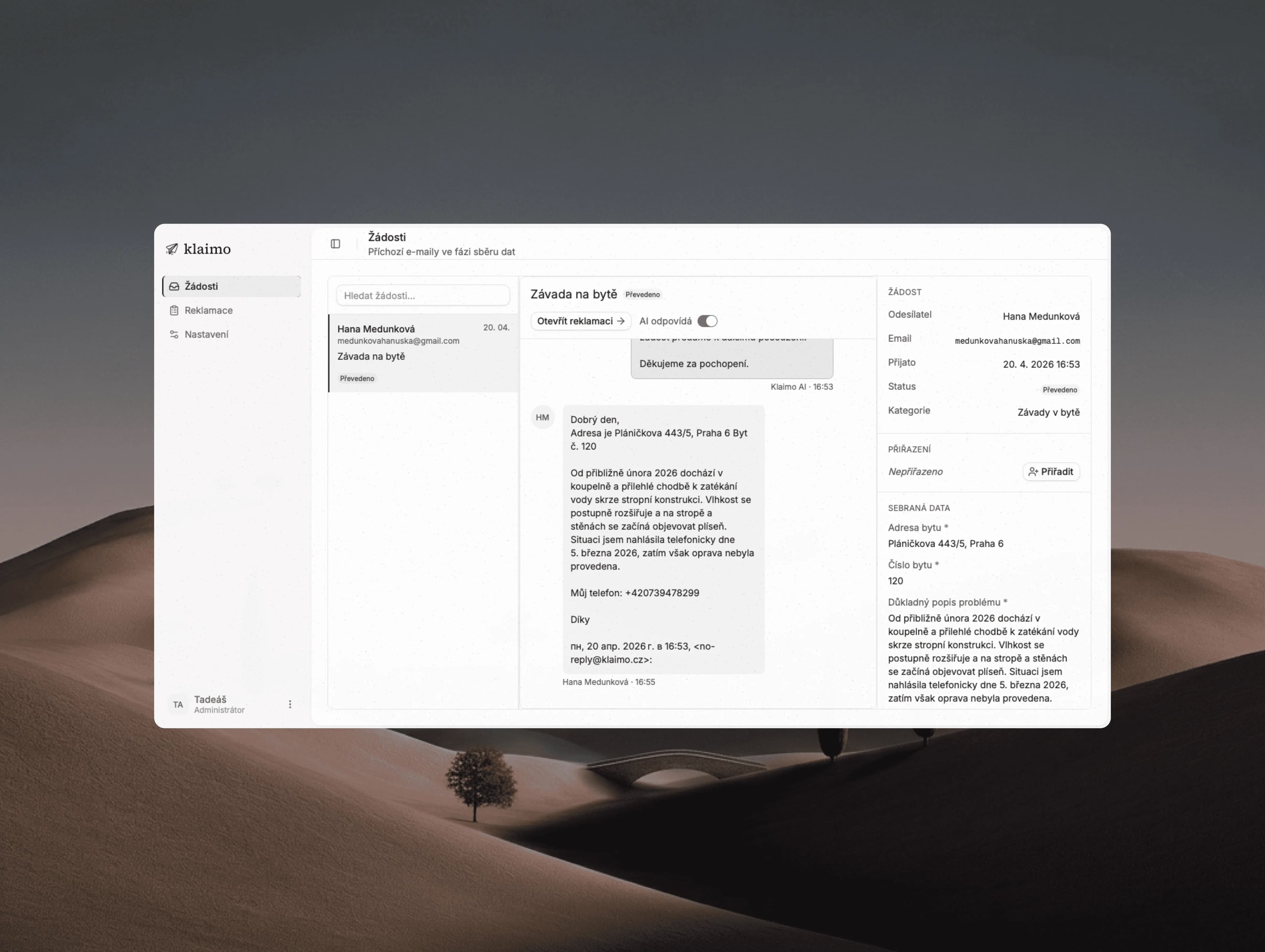 Klaimo — an AI agent for managing and triaging complaints